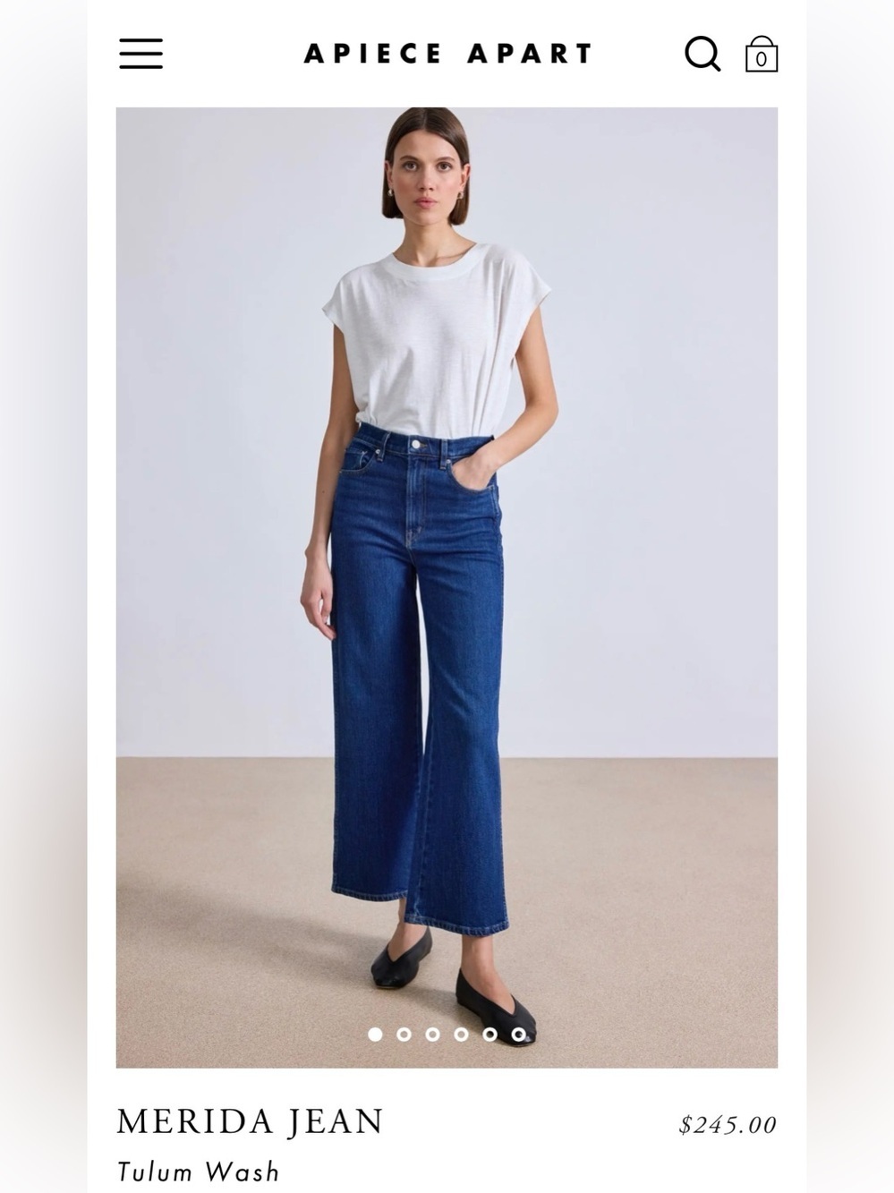 Apiece Apart Merida Wide-Leg Ankle Jeans in Tulum Size 28